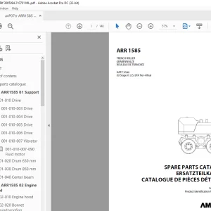 Ammann ARR 1585 Trench Roller Parts Manual 3005094 PDF