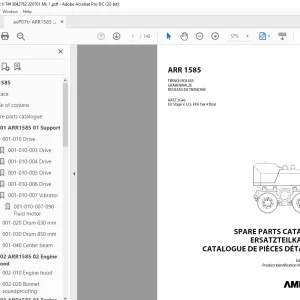 Ammann ARR 1585 Trench Roller Parts Manual 3042762 PDF