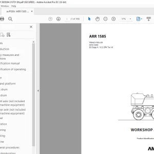 Ammann ARR 1585 Trench Roller Workshop Manual 3005094 PDF