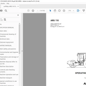 Ammann ARS 110 Single Drum Roller Operating Manual 2363055 PDF