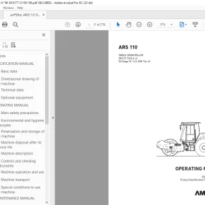 Ammann ARS 110 Single Drum Roller Operating Manual 3018177 PDF
