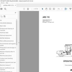 Ammann ARS 110 Single Drum Roller Operating Manual 3028774 PDF