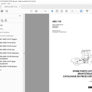 Ammann ARS 110 Single Drum Roller Parts Catalogue Manual 2363018 PDF
