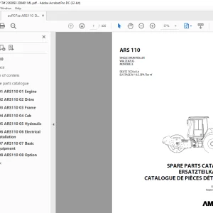 Ammann ARS 110 Single Drum Roller Parts Catalogue Manual 2363093 PDF