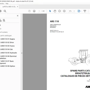 Ammann ARS 110 Single Drum Roller Parts Catalogue Manual 2383026 PDF