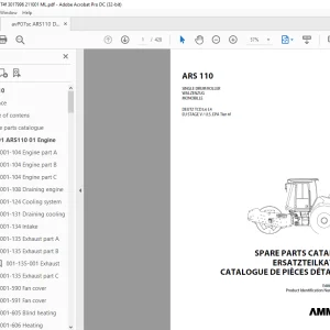 Ammann ARS 110 Single Drum Roller Parts Catalogue Manual 3017996 PDF