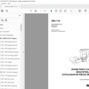 Ammann ARS 110 Single Drum Roller Parts Catalogue Manual 3018177 PDF