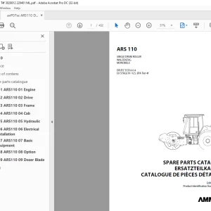 Ammann ARS 110 Single Drum Roller Parts Catalogue Manual 3029912 PDF