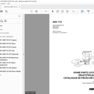 Ammann ARS 110 Single Drum Roller Parts Catalogue Manual 3036353 PDF