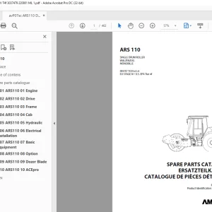 Ammann ARS 110 Single Drum Roller Parts Catalogue Manual 3037479 PDF