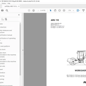 Ammann ARS 110 Single Drum Roller Repair Manual PDF
