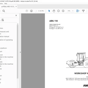 Ammann ARS 110 Single Drum Roller Workshop Manual PDF