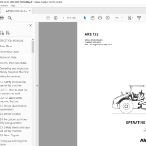 Ammann ARS 122 Single Drum Roller Operating Manual 0063 PDF