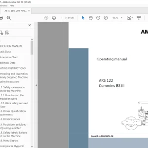 Ammann ARS 122 Single Drum Roller Operating Manual PDF