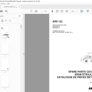 Ammann ARS 122 Single Drum Roller Parts Catalogue Manual 0103 PDF