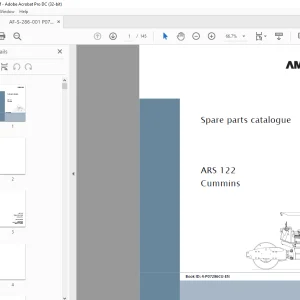 Ammann ARS 122 Single Drum Roller Parts Catalogue Manual PDF