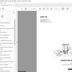 Ammann ARS 130 Single Drum Roller Operating Manual 3004255 PDF