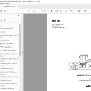 Ammann ARS 130 Single Drum Roller Operating Manual 3030691 PDF
