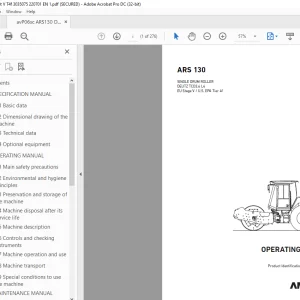 Ammann ARS 130 Single Drum Roller Operating Manual 3035075 PDF