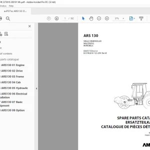 Ammann ARS 130 Single Drum Roller Parts Catalogue Manual 2373016 PDF