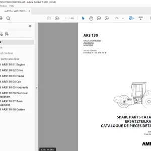 Ammann ARS 130 Single Drum Roller Parts Catalogue Manual 2373023 PDF