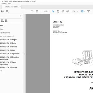 Ammann ARS 130 Single Drum Roller Parts Catalogue Manual 2393007 PDF