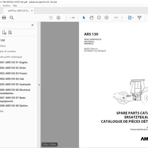 Ammann ARS 130 Single Drum Roller Parts Catalogue Manual 3001632 PDF