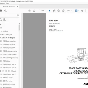 Ammann ARS 130 Single Drum Roller Parts Catalogue Manual 3015447 PDF