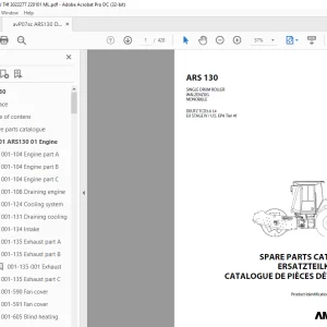 Ammann ARS 130 Single Drum Roller Parts Catalogue Manual 3022277 PDF