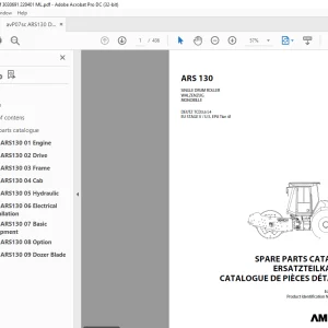 Ammann ARS 130 Single Drum Roller Parts Catalogue Manual 3030691 PDF