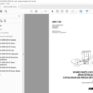Ammann ARS 130 Single Drum Roller Parts Catalogue Manual 3035075 PDF