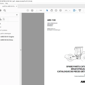Ammann ARS 130 Single Drum Roller Parts Catalogue Manual 3047083 PDF