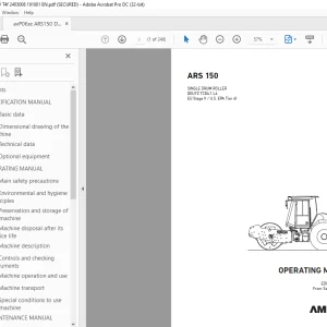 Ammann ARS 150 Single Drum Roller Operating Manual 2403008 PDF