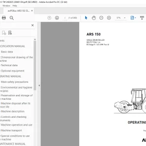 Ammann ARS 150 Single Drum Roller Operating Manual 2403035 PDF