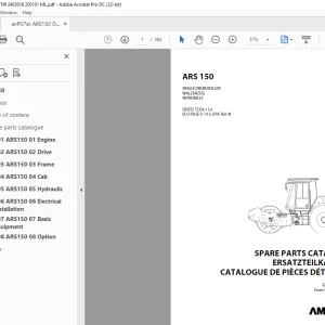 Ammann ARS 150 Single Drum Roller Parts Catalogue Manual 2403018 PDF