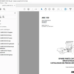 Ammann ARS 150 Single Drum Roller Parts Catalogue Manual 3002907 PDF
