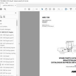 Ammann ARS 150 Single Drum Roller Parts Catalogue Manual 3009982 PDF