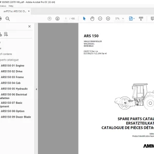 Ammann ARS 150 Single Drum Roller Parts Catalogue Manual 3035605 PDF