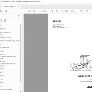 Ammann ARS 150 Single Drum Roller Workshop Manual 3009982 PDF