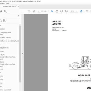 Ammann ARS 200 ARS 220 Single Drum Roller Operating Manual PDF