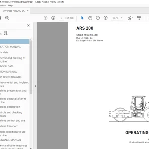 Ammann ARS 200 Single Drum Roller Operating Manual 3010357 PDF