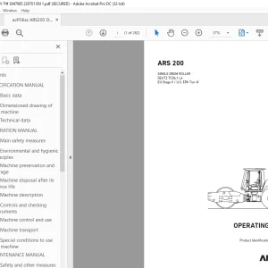 Ammann ARS 200 Single Drum Roller Operating Manual 3047085 PDF