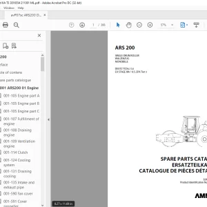 Ammann ARS 200 Single Drum Roller Parts Manual 3016554 PDF