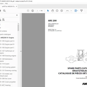 Ammann ARS 200 Single Drum Roller Parts Manual 3024819 PDF