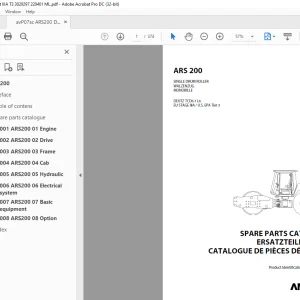 Ammann ARS 200 Single Drum Roller Parts Manual 3029297 PDF
