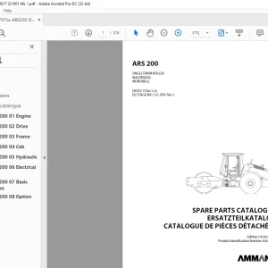 Ammann ARS 200 Single Drum Roller Parts Manual 3043017  PDF