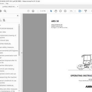 Ammann ARS 30 Single Drum Roller Operating Instruction Manual 3045302 PDF