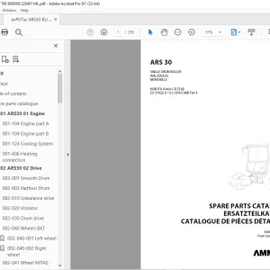 Ammann ARS 30 Single Drum Roller Parts Catalogue Manual 3000000 PDF