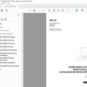 Ammann ARS 30 Single Drum Roller Parts Catalogue Manual 3045302 PDF