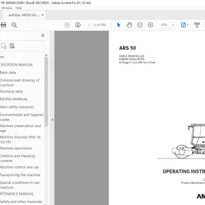 Ammann ARS 50 Single Drum Roller Operating Manual 3000000 PDF
